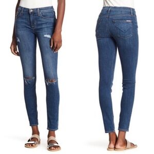 Hudson Jeans distressed Nico midrise skinny blue jeans